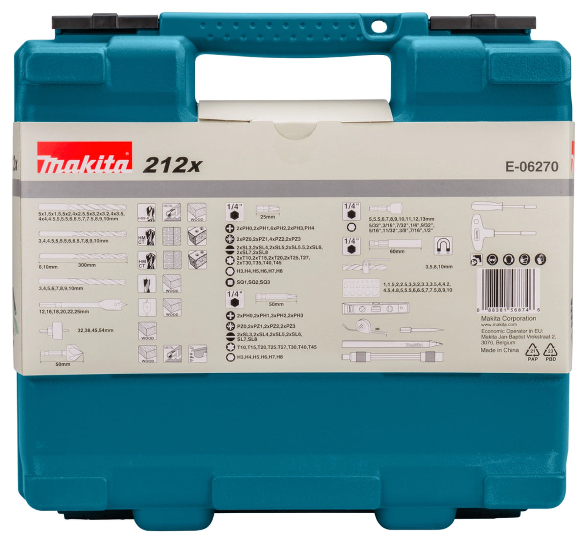 Makita E-06270 Borenset 212-delig E-06270