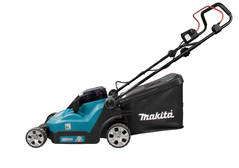 Makita DLM382PM2 Accu-Grasmaaier 38 cm 2x18V met 2x 4,0Ah Accu en Lader