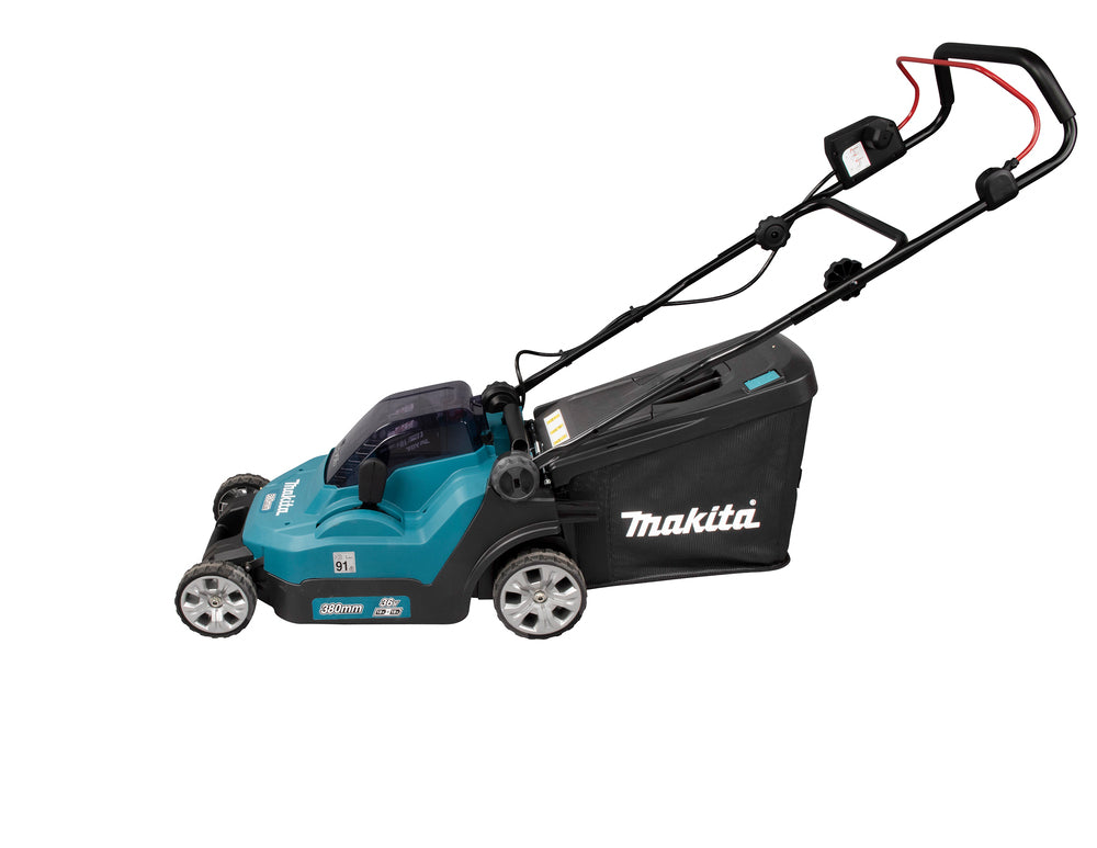 Makita DLM382PM2 Accu-Grasmaaier 38 cm 2x18V met 2x 4,0Ah Accu en Lader
