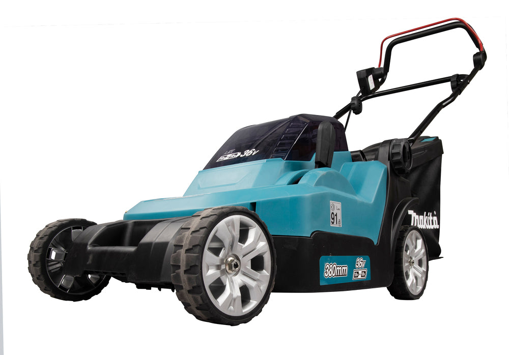 Makita DLM382PM2 Accu-Grasmaaier 38 cm 2x18V met 2x 4,0Ah Accu en Lader