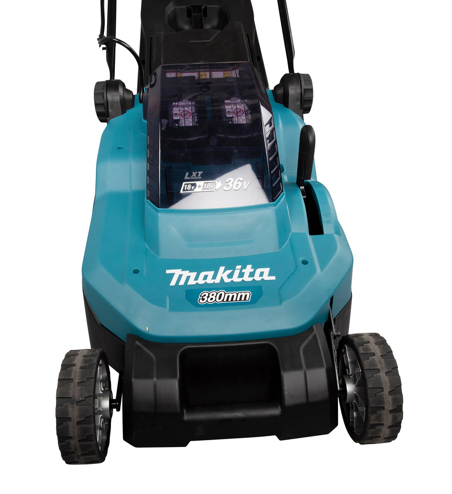 Makita DLM382PM2 Accu-Grasmaaier 38 cm 2x18V met 2x 4,0Ah Accu en Lader