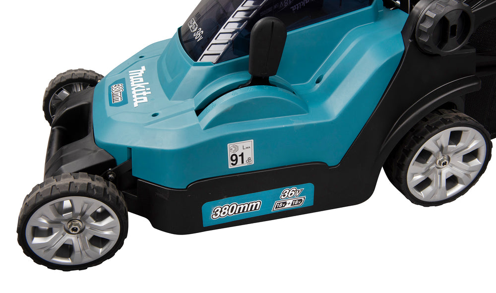 Makita DLM382PM2 Accu-Grasmaaier 38 cm 2x18V met 2x 4,0Ah Accu en Lader