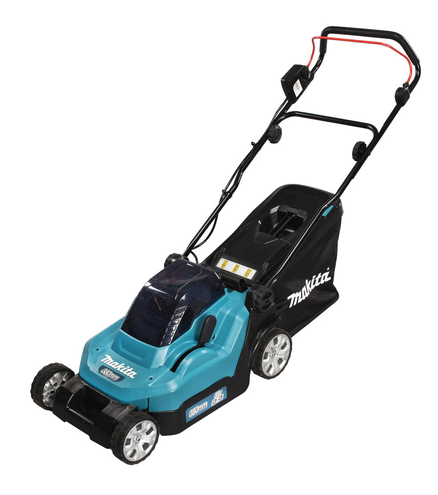 Makita DLM382PM2 Accu-Grasmaaier 38 cm 2x18V met 2x 4,0Ah Accu en Lader